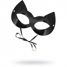 Черная маска «Кошка» из лакированной кожи, Штучки-дрючки 690058, из материала Кожа, цвет Черный