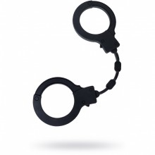 Силиконовые наручники «Штучки-дрючки» черного цвета, длина 33 см, 690062, цвет Черный, длина 33 см.