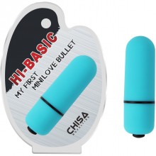 Голубая вибро-пуля «My First Mini Love Bullet» с 7 режимами вибрации, Chisa CN-390900312, бренд Chisa Novelties, из материала Пластик АБС, цвет Голубой, длина 5.5 см.