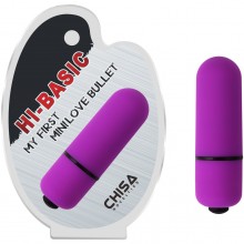 Фиолетовая вибро-пуля «My First Mini Love Bullet» с 7 режимами вибрации, Chisa CN-390900191, из материала Пластик АБС, длина 5.5 см.