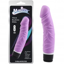 Вибратор «Thick Realistic Dilio Purple», цвет фиолетовый, с рельефным рисунком, CN-101834621, бренд Chisa Novelties, коллекция M-Mello, длина 19.5 см.