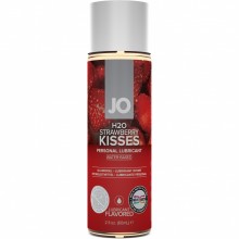 Вкусовой лубрикант «Клубника JO Flavored Strawberry Kiss 1oz», 60 мл., JO20118, бренд System JO, из материала Глицериновая основа, цвет Прозрачный, 60 мл.