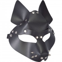 Черная маска Бдсм «Wolf» с шипами, Sitabella 3416-1, из материала Кожа, цвет Черный