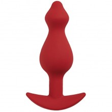 Бордовая анальная пробка «Libra L», длина 14.2 см, фигурная, для ношения, 06153L, из материала Силикон, цвет Бордовый, длина 14.2 см.