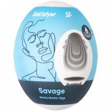 Карманный «Satisfyer Egg Single Savage», инновационный влажный мастурбатор-яйцо, SAT9043415, цвет Белый, длина 7.5 см.