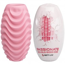 Мастурбатор-мини двусторонний «Passionate», цвет розовый, Baile BI-014832-1, из материала TPR, коллекция Pretty Love, длина 8.6 см.