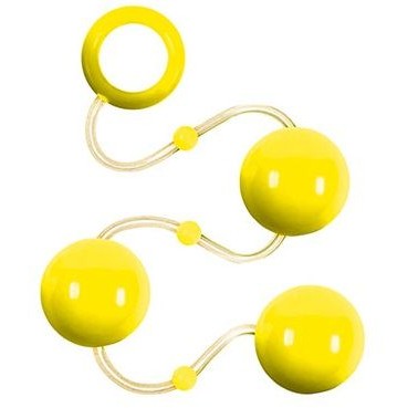 Желтые анальные шарики «Renegade Pleasure Balls», общая длина 40.4 см, Ns novelties NSN-1117-19, из материала TPR, цвет Желтый, длина 40.4 см.