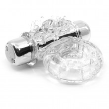 Прозрачное эрекционное кольцо «Sensuelle» с перезаряжаемой вибропулей, Nu sensuelle 340120, из материала Пластик АБС, диаметр 4 см.