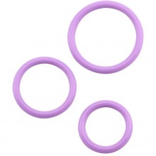 Набор из 3 эрекционных колец из силикона «Magnum Force Cock Ring», цвет фиолетовый, Chisa CN-240301779, бренд Chisa Novelties, коллекция Get Lock