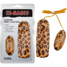 Виброяйцо на пульте «HI-BASIC», водонепроницаемое, цвет Леопард, Chisa CN-330176459, длина 5.6 см.