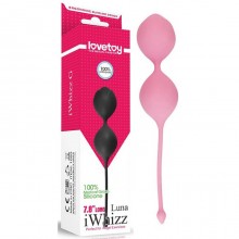 Вагинальные шарики «Iwhizz Luna», розовые, общая длина 20 см, LoveToy 1022pink, бренд LoveToy А-Полимер, длина 20 см.