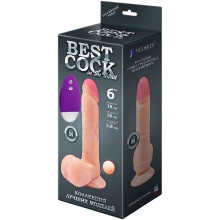 Вибромассажер неоскин с выносным пул «Best Cock 6», цвет телесный, размер 19 см, Lovetoy 591413, бренд Биоклон, длина 19 см.