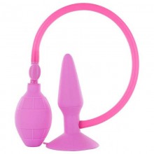 Розовая анальная пробка с расширением «Inflatable Butt Plug Small», рабочая длина 8 см, Seven Creations Y0010R40PGACN, цвет Розовый, длина 10 см.