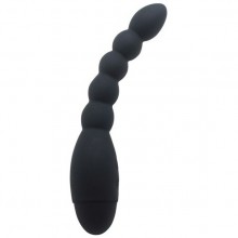 Черный анальный вибростимулятор-елочка «Lovers Beads», рабочая длина 12 см, Howells 174201 black, из материала Силикон, длина 19 см.