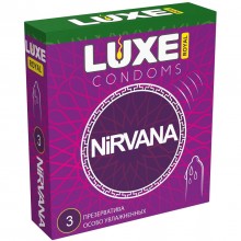 Презервативы «Royal Nirvana» с увеличенным количеством смазки, 3 шт, LUXE Royal Nirvana №3, из материала Латекс, цвет Прозрачный