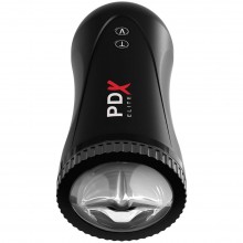 Автоматический мастурбатор-ротик «Pdx Elite Moto Stroker», цвет черный, Pipedream RD538, из материала TPR, длина 21 см.