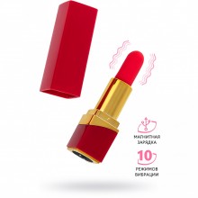 Минивибратор для стимуляции клитора «Flovetta by Toyfa Pansies» в виде губной помады, ABS пластик, общая длина 9 см, 457705, из материала Пластик АБС, цвет Красный, длина 9 см.