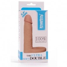 Насадка на пенис «The Ultra Soft Double 5.8» цвет телесный, Lovetoy LV1121, бренд LoveToy А-Полимер, из материала TPE, длина 14.7 см.