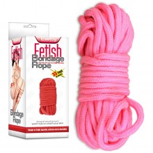 Веревка для любовных игр «Fetish Bondage Rope», длина 10 м., розовая, LoveToy FT-001A-03, из материала Хлопок, цвет Розовый, 10 м.