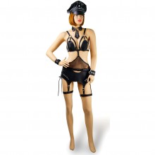 Эротический костюм для ролевых игр «Полиция», Lovetoy 000442, бренд LoveToy А-Полимер, из материала Экокожа, цвет Черный