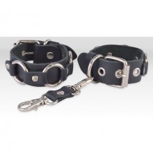 Кожаные наручники с металлической фурнитурой «Властелин колец», черные, СК-Визит Ситабелла 3370-1, цвет Черный