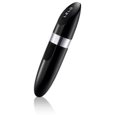 Мини-вибратор в форме губной помады «Mia 2» с 6 режимами вибрации, цвет черный, Lelo 7748, из материала Пластик АБС, длина 11 см.