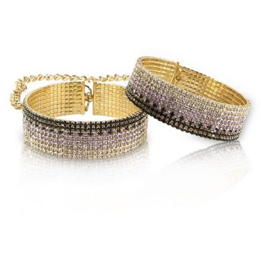 Золотистые женские наручники «Diamond Handcuffs Liz», длина цепи 30 см, Rianne S E27857, из материала Металл, диаметр 7 см.