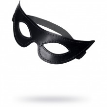 Мягкая открытая маска заостренной формы из натуральной кожи, черная, Pecado BDSM 07313, цвет Черный, длина 24 см.
