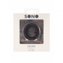 Черное эрекционное кольцо «Sono N0.39», Shots SON039BLK, бренд Shots Media, из материала TPE, диаметр 5.5 см.