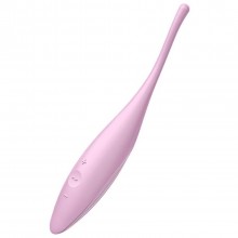 Перезаряжаемый точечный вибромассажер «Twirling Joy», цвет розовый, Satisfyer Vibes 4009674PNK, из материала Силикон, длина 17.8 см.