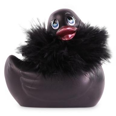 Вибратор-уточка для клитора «I Rub My Duckie 2».0, цвет черный, Big Teaze Toys E29004, из материала ПВХ, длина 7.5 см.