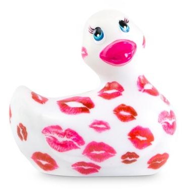 Вибратор-уточка для клитора «I Rub My Duckie 2.0», бело-розовый, Big Teaze Toys E29015, из материала ПВХ, длина 7.5 см.