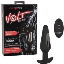 Черная анальная пробка с электростимуляцией «Volt Electro-Flare», California Exotic Novelties SE-4310-35-3, бренд CalExotics, из материала Силикон, длина 14.5 см.