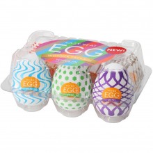 Набор мастурбаторов-яичек 6 штук «Egg Wonder», Tenga KAZ970919, цвет Белый, длина 6.1 см.
