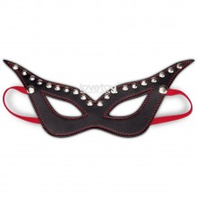 Пикантная маска на глаза с декоративными заклепками, Lovetoy LV1651, цвет Черный