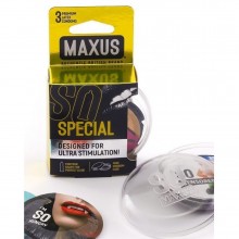 Точечно-ребристые презервативы «Maxus Air Special №3» с уникальным дизайном в индивидуальной упаковке, 4289mx, из материала Латекс, длина 18 см.