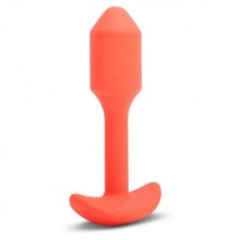 Профессиональная пробка для ношения с вибрацией «Vibrating Snug Plug 1», цвет оранжевый, B-vibe BV-034-ORG, из материала Силикон, длина 10 см.