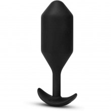 Профессиональная пробка для ношения с вибрацией «Vibrating Snug Plug 5», цвет черный, B-vibe BV-036-BLK, из материала Силикон, длина 16.5 см.