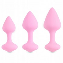 Набор анальных плагов «Bibi Butt Plug Set» цвет розовый, FeelzToys FLZ-E27864, длина 9.7 см.