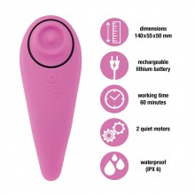 Волновой женский вибромассажер «FemmeGasm» цвет розовый, FeelzToys FLZ-E31116, из материала Силикон, длина 14 см.
