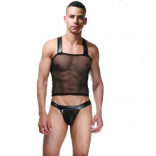 Полупрозрачный мужской комплект белья черного цвета, размер L/XL, La Blinque LBLNQ-15391-LXL
