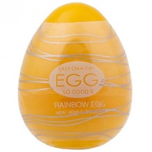 Мастурбатор-яйцо «Rainbow Yellow», цвет желтый, OYO OYO-REG01, из материала TPE, длина 6.5 см.