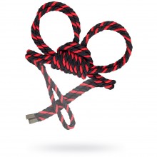 Наручники-оковы из хлопковой веревки «Узел-Альфа», черно-красные, 3.3 м, Pecado 06624-03., бренд Pecado BDSM, из материала Хлопок, длина 3.3 см.