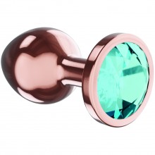 Анальная пробка с изумрудным кристаллом «Diamond Topaz Shine», размер L, розовое золото, Lola Games Diamond 4026-02lola, из материала Металл, цвет Золотой, длина 8.3 см.