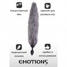 Анальная пробка с хвостом «Emotions Shaggy», Lola Toys 4050-01lola, из материала Искусственный мех, цвет Серый, длина 35 см.