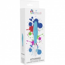 Фигурный вибромассажер «Athamas», цвет голубой, Shots Media LUM005TUR, из материала Силикон, коллекция Luminous, длина 22.7 см.