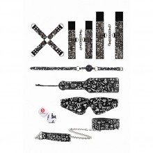 Набор для бондажа с принтом «Printed Bondage Kit» Shots Media OU508BLK, из материала Полиуретан, цвет Черный