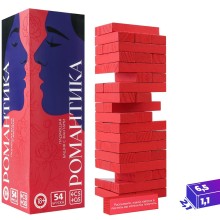 Падающая башня «Романтика» с фантами, 54 бруска, Ecstas 7303463, из материала Дерево, цвет Красный