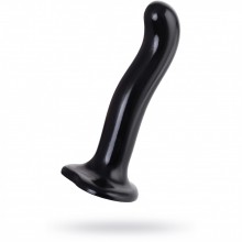 Ремневой изогнутый страпон «P&G SPOT», размер L, 19 см, Strap-on-me 6015780, из материала Силикон, цвет Черный, длина 19 см.