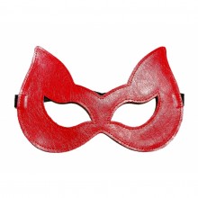 Игривая маска с ушками из эко-кожи, красная, БДСМ арсенал 50004ars, из материала Экокожа, цвет Красный